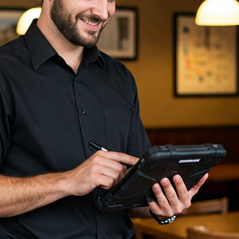 Waiter taking order tableside